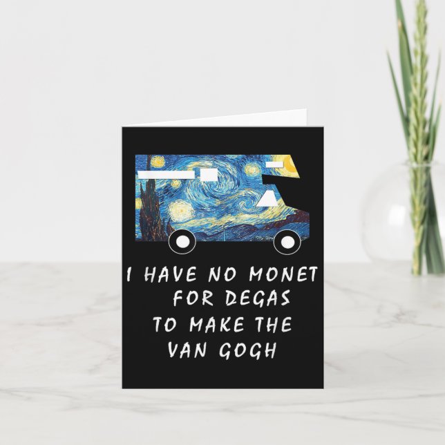 Cartão Van Gogh Road Trip T Shirt Funny Caravan Camping T (Frente)
