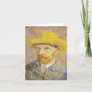 Cartão Van Gogh Self Portrait with Straw Hat Note Card