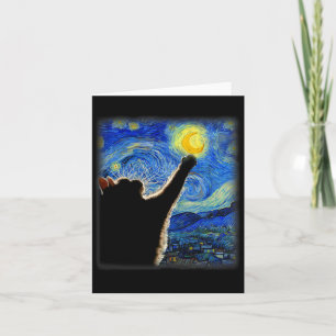 Cartão Van Gogh Starry Night Cat - Ajustado