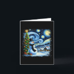 Cartão Van Gogh Starry Night Christmas Snowman Noite Noit<br><div class="desc">Van Gogh Starry Night Christmas Snowman Snowman Night Xmas</div>