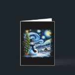 Cartão Van Gogh Starry Night Christmas Snowman Noite Noit<br><div class="desc">Van Gogh Starry Night Christmas Snowman Snowman Night Xmas</div>