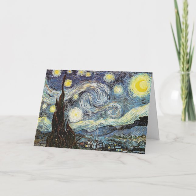 Cartão Van Gogh Starry Night Fine Art (Frente)