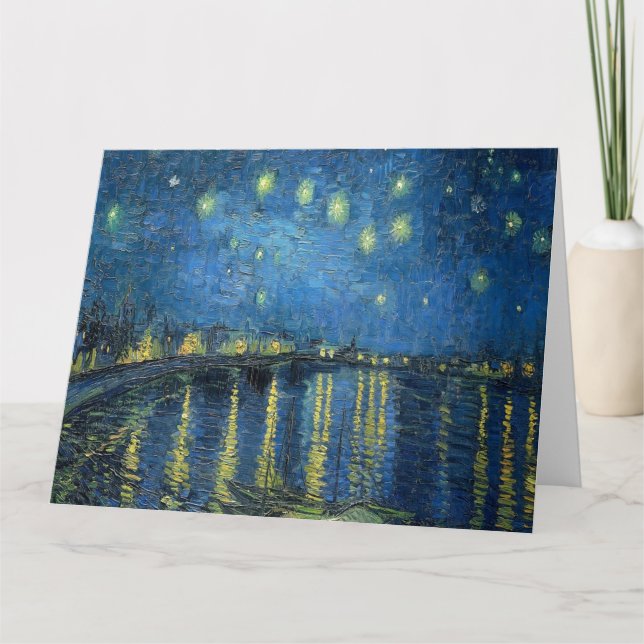 Cartão Van Gogh Starry Night Over the Rhone (Frente)