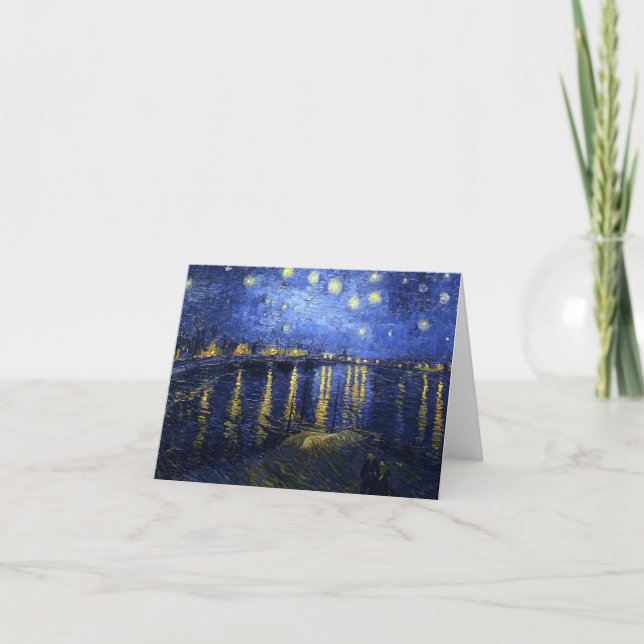 Cartão Van Gogh Starry Night Over The Rhone Note Card (Frente)