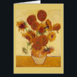 Cartão Van Gogh Sunflower (F454) Vintage Fine Art<br><div class="desc">Vida Estática: Vase com Quinze Girassóis, Vincent van Gogh, Arles, agosto de 1888. Vase com Doze Girassóis é a quarta versão da segunda série de girassóis de Vincent van Gogh, pintada em Arles em agosto de 1888. Óleo na canvas, 93 x 73 cm. National Gallery, Londres. F 454, JH 1562...</div>