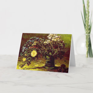 Cartão Van Gogh Vase Blossoms Flores Vintage Painting