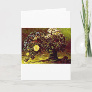 Cartão Van Gogh Vase Blossoms Flores Vintage Painting