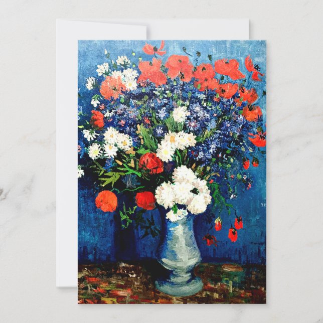 Cartão Van Gogh - Vase com Cornflower e Poppies (Frente)