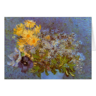 Cartão Van Gogh Vase com Flores, Lilases e Dísias
