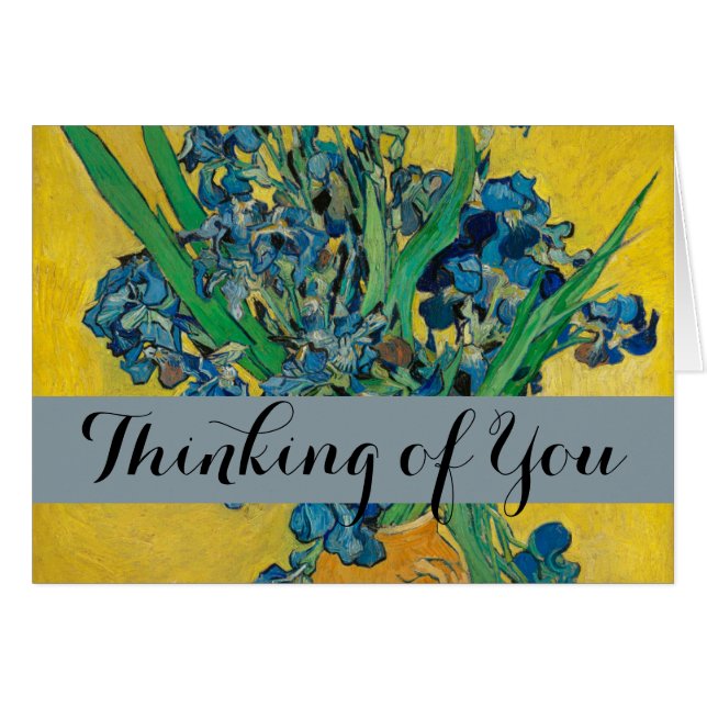 Cartão Van Gogh Vase com Impressionismo Clássico Irrisso (Frente Horizontal)