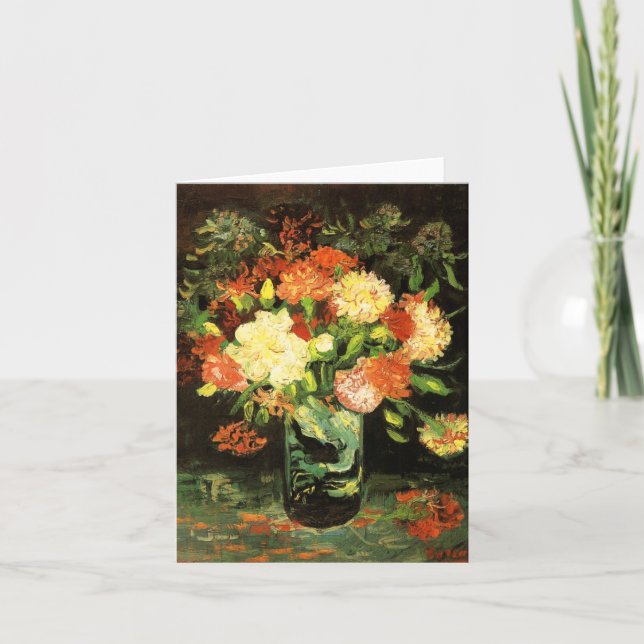 Cartão Van Gogh Vase with Carnations (Frente)