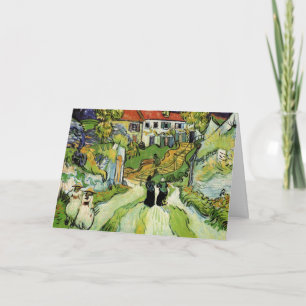 Cartão Van Gogh Village Street e Steps Auvers, números