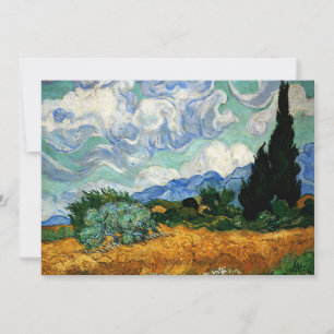Cartão Van Gogh - Wheatfield com Cypress Tree,