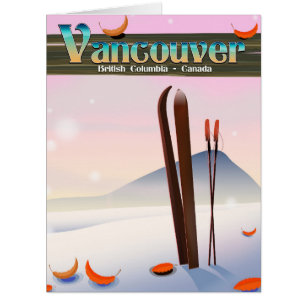 Cartão Vancouver British Columbia ski poster