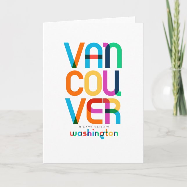Cartão Vancouver Washington Meio século, Pop Art, (Frente)