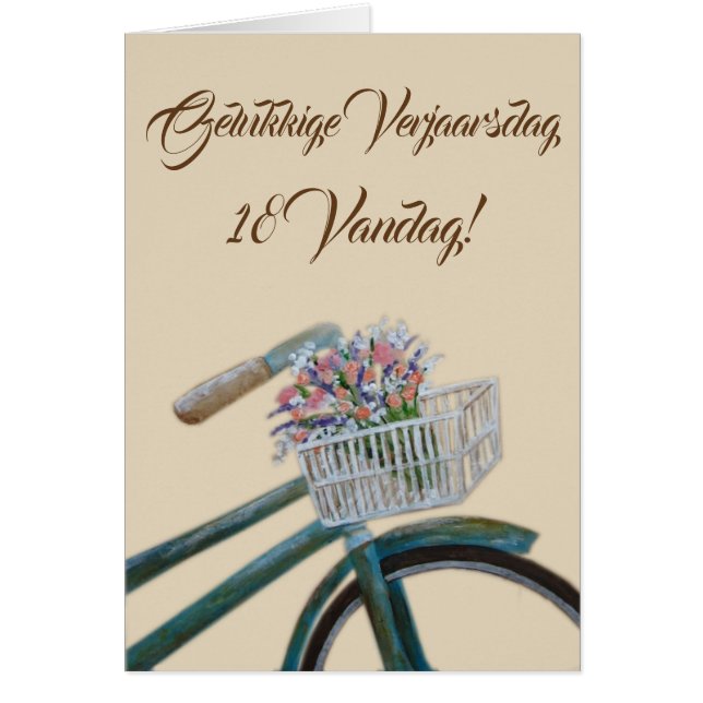 Cartão Vandag de Gelukkige Verjaarsdag 18! (Frente)