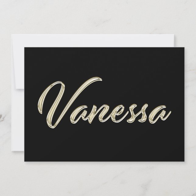 Cartão Vanessa white gold Handwriting Karte (Frente)