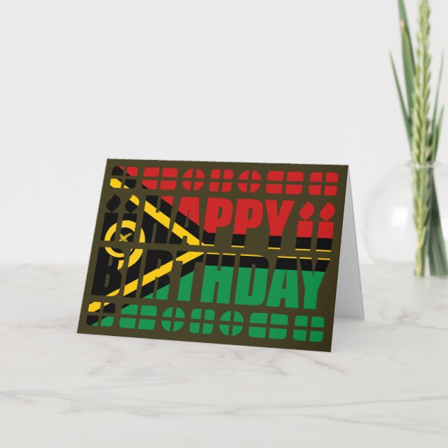 Cartão Vanuatu Flag Birthday Card (Frente)