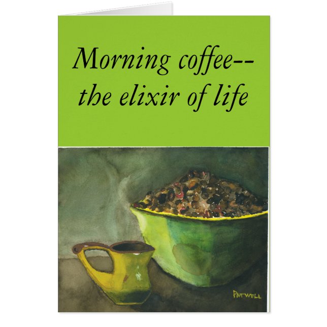 Cartão Vapor na manhã da taça de café (Frente)