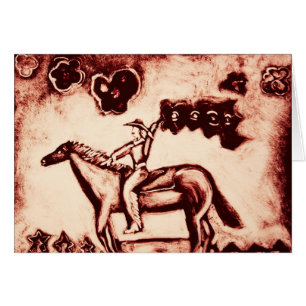 Cartão Vaqueira com bandeira da flor