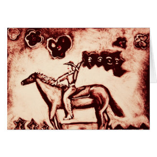 Cartão Vaqueira com bandeira da flor