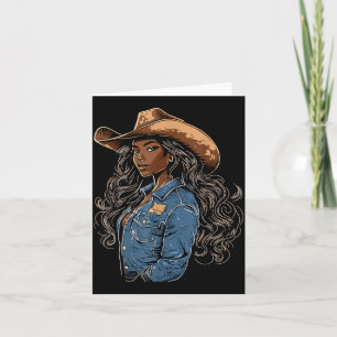 Cartão Vaqueira Negra Afro-Americana País Ocidental