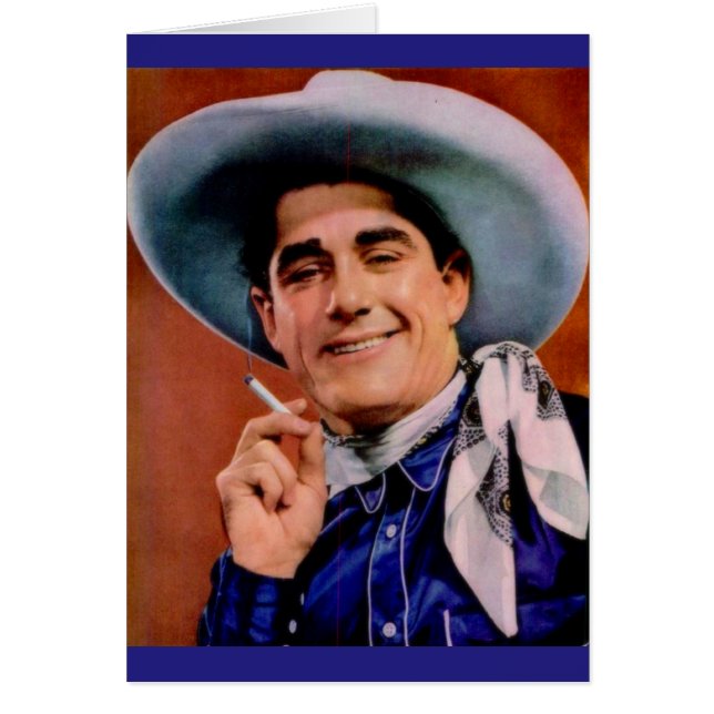 Cartão vaqueiro bonito com cigarro (Frente)