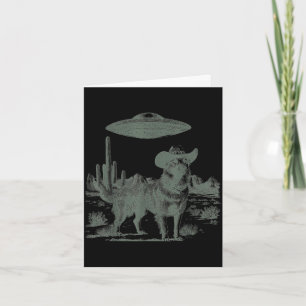 Cartão Vaqueiro engraçado cachorro alienígena ufo encontr
