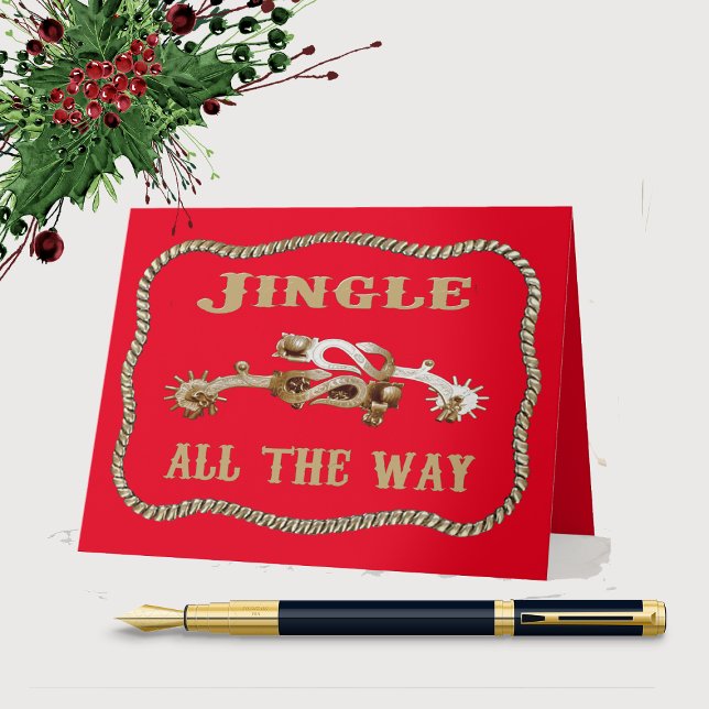 Cartão Vaqueiro Ocidental Spurs Jingle Durante Todo O Nat (Criador carregado)