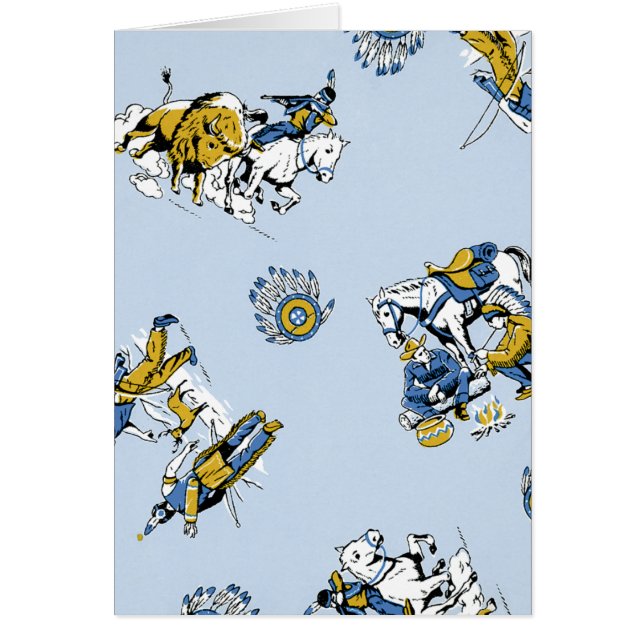 Cartão Vaqueiro retro e indianos (Frente)