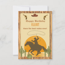 Vaqueiro selvagem feliz aniversário oeste