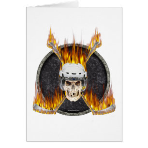 Cartão Varas de hóquei ardentes