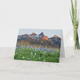 Cartão Variação de Tatoosh e flores selvagens Mt. Raini