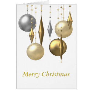 Cartão várias bolas de Natal penduradas