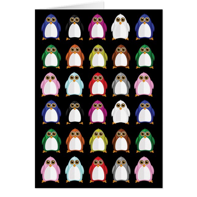 Cartão Variedade de pinguim (2) (Frente)