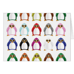 Cartão Variedade de pinguins