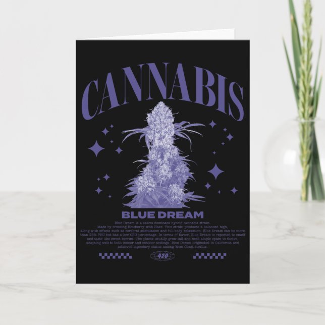 Cartão Variedade híbrida de Sativa de Natal Blue Dream  (Frente)