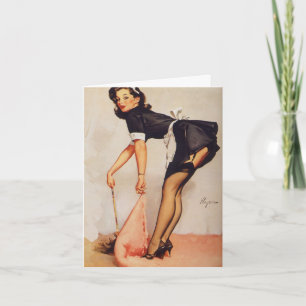 Cartão Varrê-lo debaixo do tapete, sinto muito, Vintage P