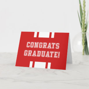 Cartão Varsity Congrats Graduate Cor Varsitiana Editável