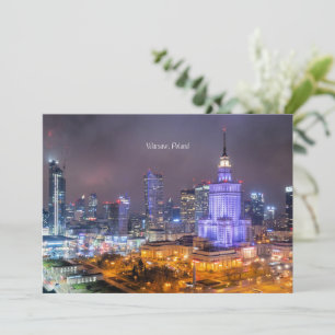 Cartão Varsóvia, fotografia de linha do horizonte Polônia