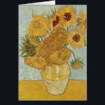 Cartão Vase com 12 Girassóis - Vincent Van Gogh (1888)<br><div class="desc">Esta design usa a pintura de Vincent Van Gogh,  de 1888,  "Vase com 12 Girassóis".</div>