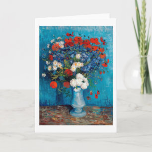Cartão Vase com Cornflower e Poppies, Van Gogh
