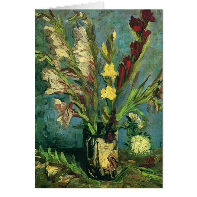 Cartão Vase com Gladioli (F248a) Van Gogh Fine Art (Frente)