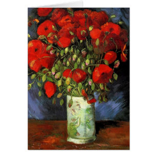 Cartão Vase com papagaios vermelhos, Vincent van Gogh