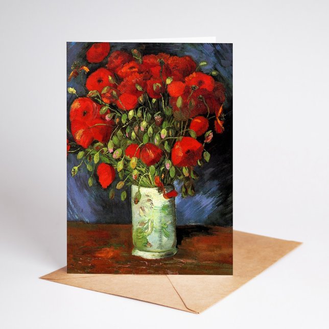 Cartão Vase com Poppies Vermelhos | Vincent van Gogh (Criador carregado)