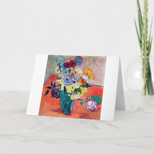 Cartão Vase com Rosas e Anêmonas, Van Gogh (Frente)