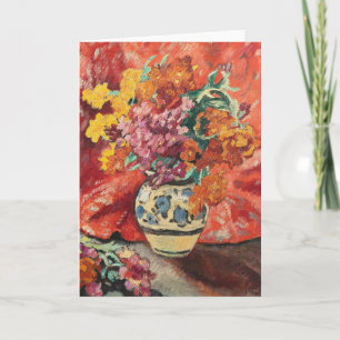 Cartão Vase de Fleurs à la Draperie Rouge   Louis Valtat