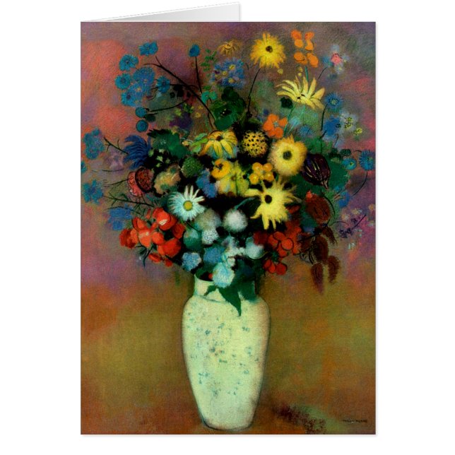 Cartão Vase de Odilon Redon com Flores (1914) (Frente)