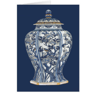 Cartão Vase de Porcelana Azul e Branco pelo Vision Studio