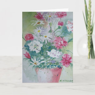 Cartão Vase of Carnations Greeting Card